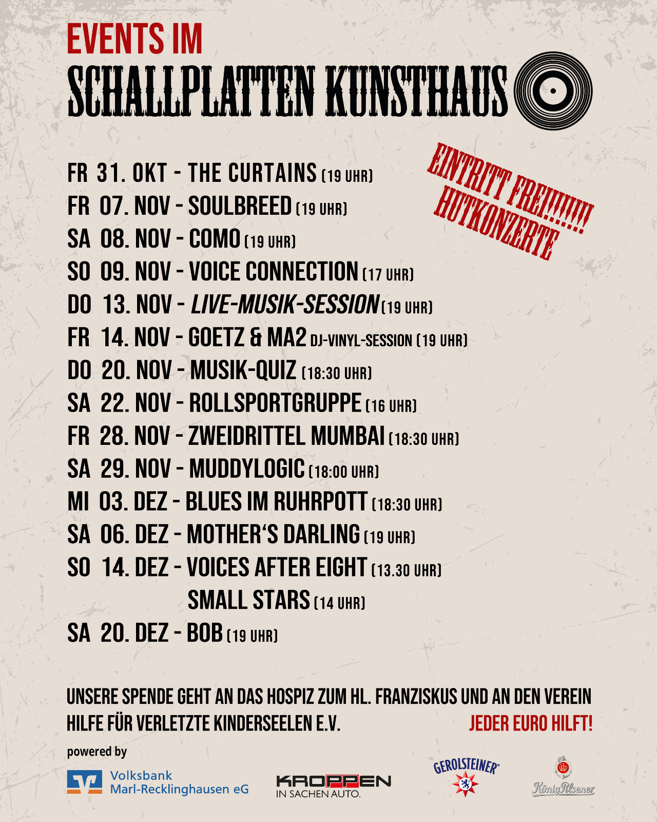 Soul bis Rock, von Vinyl bis Hutkonzert