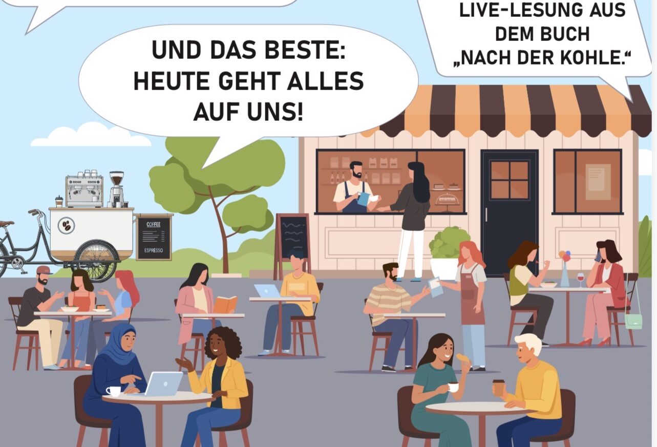 Pop-Up-Café vor dem ehemaligen REWE