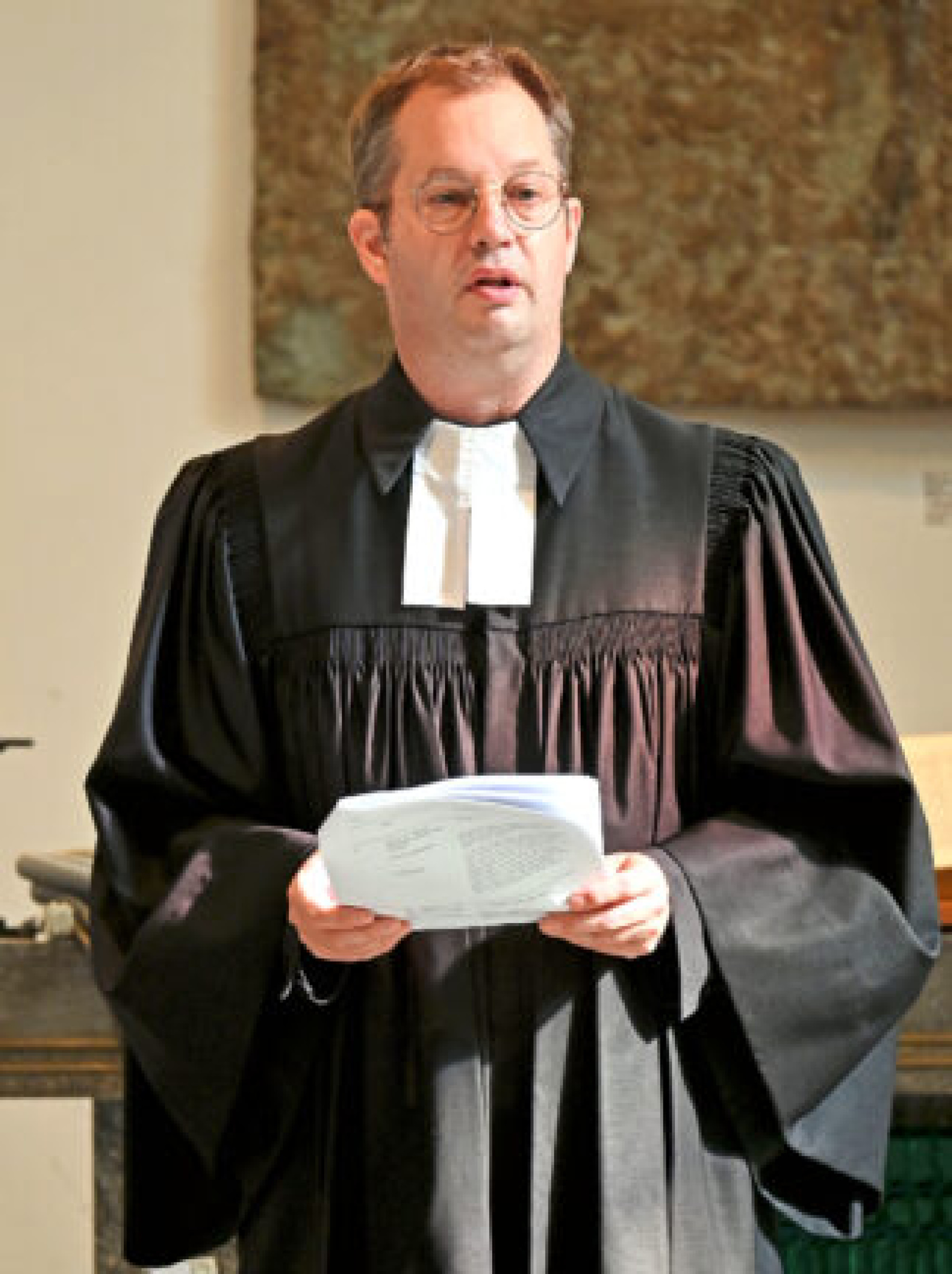 Gottesdienst ür das ZDF. Live Übertragung am 5.10.2025 aus der Christuskirche Recklinghausen.  Pfarrer Dr. Dietmar Kehlbreier   Foto: Krusebild
